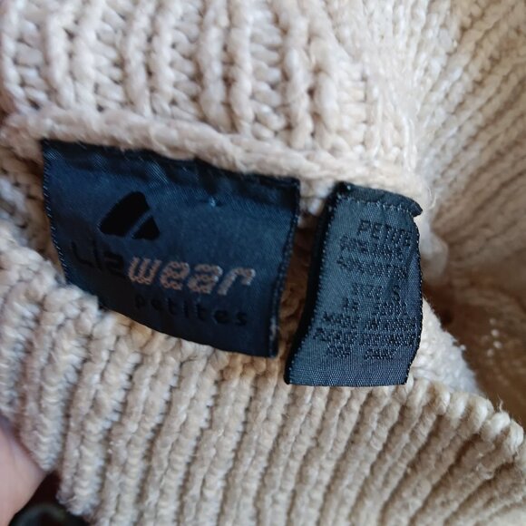 Women's PS Petite Small Sweater Vintage Lizwear Turtle Neck Geometric Pattern - Picture 4 of 9